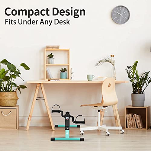 EVOLAND Pedal Exerciser Bike, Portable Home Fitness Mini Exercise Bike, Arm Leg Folding Exerciser Fitness Cycling with LCD Monitor and Adjustable