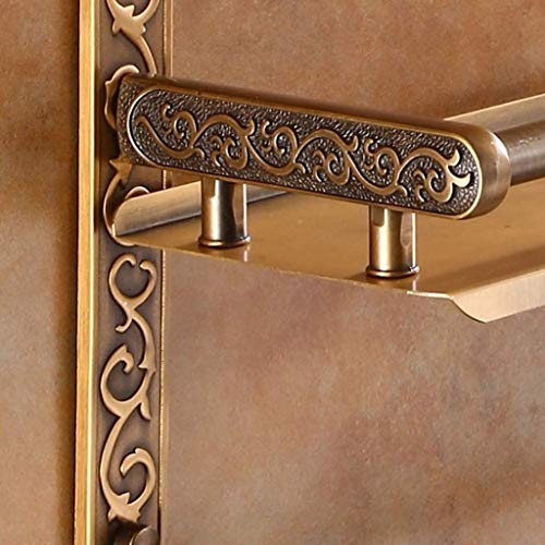 N/A Towel Racks for Bathroom Shelf with Foldable Towel Bar Holder and Hooks Wall Mounted Multifunctional Racks,Bronze