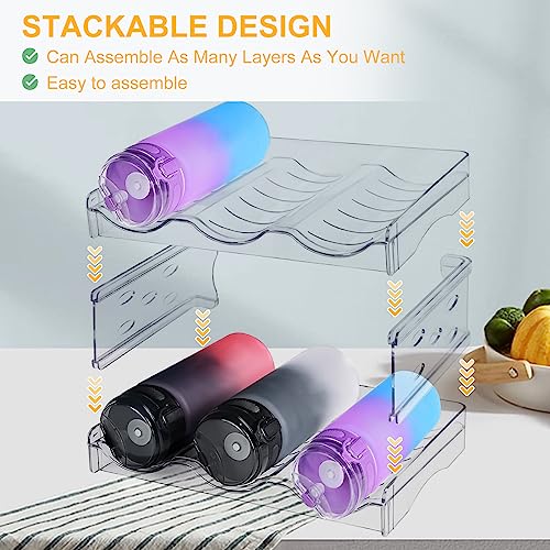Longzhuo Stackable Water Bottle Storage, Shatterproof Water Bottle Organiser for Cabinet, Water Bottle Holder Wine Rack for Kitchen Countertop St