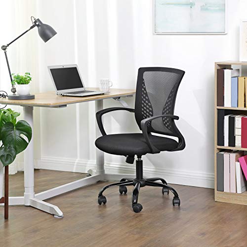SONGMICS Office Chair, Mesh Chair, Swivel, Height Adjustable, Tilt Function, Breathable Mesh Seat and Backrest, for Study Office Studio, Max Load