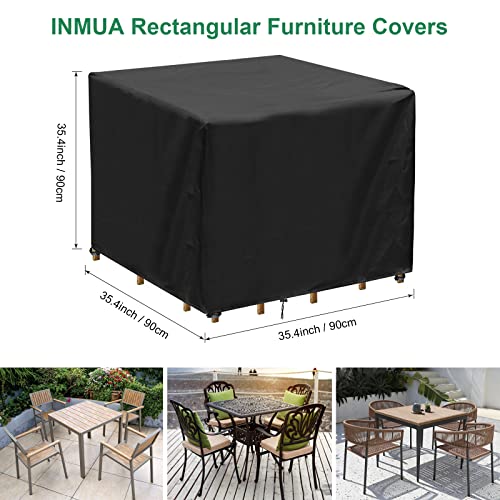 INMUA Cube Garden Furniture Covers, Waterproof Square Garden Table Covers, Windproof, Rip Proof, Heavy Duty 420D Oxford Fabric Outdoor Patio Set