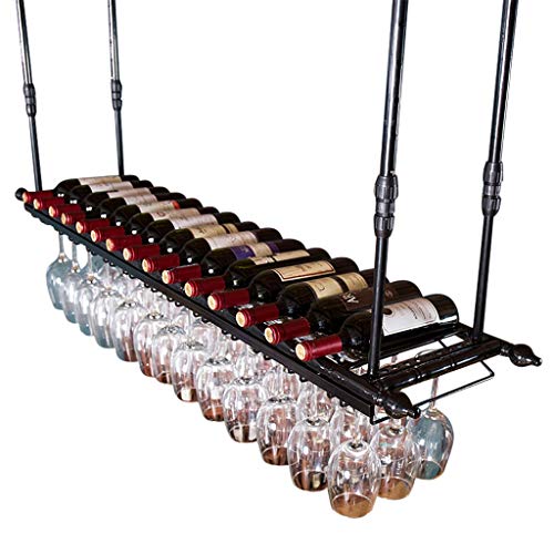 Inverted Wine Rack Simple Style Retro Wrought Iron Metal Multi-Function Living Room Display Wine Rack Ceiling Wine Rack - Restaurant Kitchen Bar