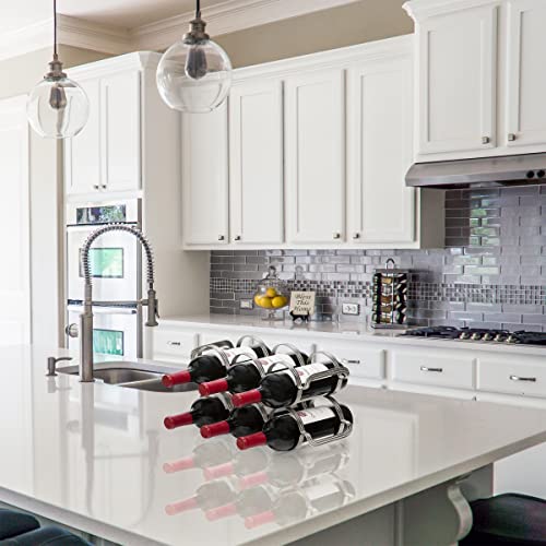 Mango Steam 6 Bottle Counter-top Wine Rack - Storage Organizer for Kitchen Countertops, Pantry, Fridge - (Silver)
