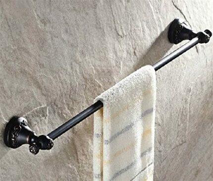 HIGOH Towel Racks, Towel Rail for Bathroom,Oil Rubbed Brass Wall Mounted Bathroom Single Bar Rack Towel Rails Holder