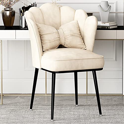 office chair gaming chair computer chair Velvet Vanity Chair with Black Legs,Modern Wide Side Dining Chairs No Wheels Upholstery Cute Make Up Cha