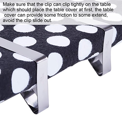 eBoot 2.96 x 1.77 Inches Silver Color Tablecloth Clips Stainless Steel Table Cover Clamps Table Cloth Holders for Home, Parties, Picnics, Restaur