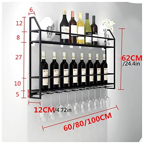 Metal Black Wall-Mounted Wine Glass Holder Stylish Simplicity Industrial Stylish Simplicity Champagne Glass Wine Glass Goblet Holder Bracket Red