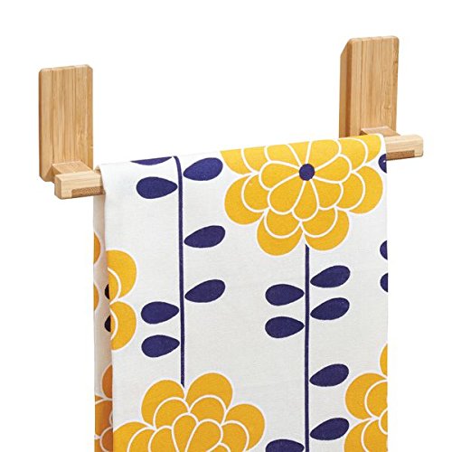 mDesign AFFIXX Kitchen Towel Rail - Wall Mounted - No Drilling Necessary - Ideal as a Tea Towel Holder - Tea Towel Rail - Up to 1.36 kg Load - Ba