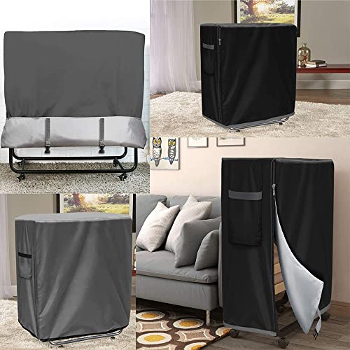Skyour Folding Bed Cover for Indoor Outdoor Adjustable Heavy Duty Weatherproof Dustproof Protector Multifunctional Visitor Guest Folding Beds Sto