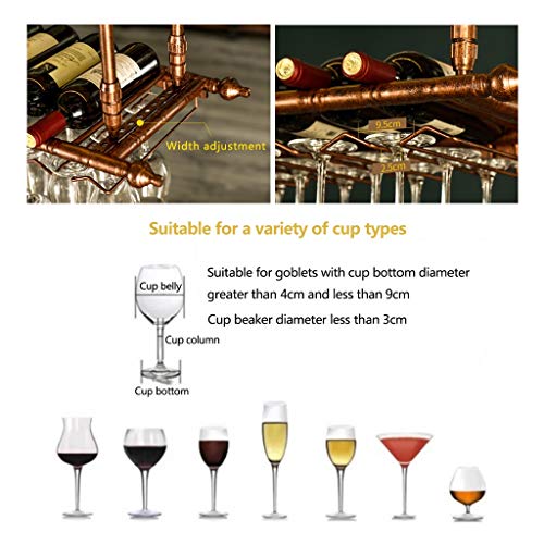 Stylish Simplicity Down Wine Rack, Retro Wrought Iron Wine Rack, Goblet Rack Home, Restaurant Kitchen Bar Decoration Floating Wine Rack Adjustabl