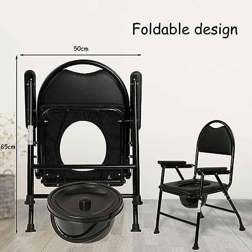 CNAOHGHN Portable Toilet Chair for Elderly People Bathroom Home Folding Bathroom Chair Stool Waterproof Nonslip Easy Assembly Chair with Toilet
