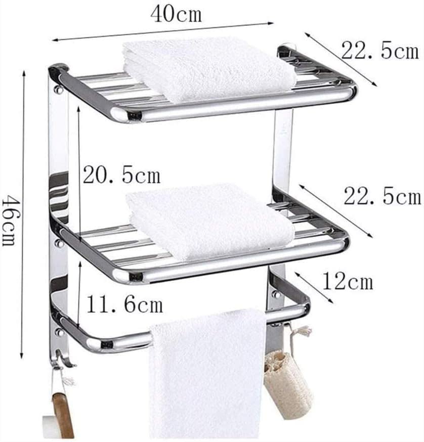 Home Bath Towel Rack, Heavy Duty Stainless Steel Towel Shelf for Bathroom, Wall Mount Towel Racks for Bathroom Brushed Nickel Finish