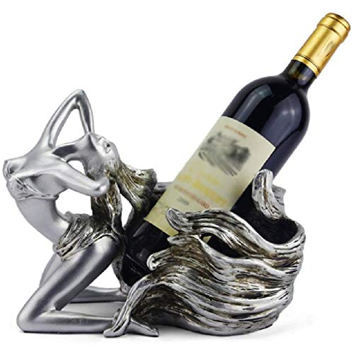 DLOETT Resin Wine Rack- Wine Rack Wine Rack Home Bar Kitchen Accessories Resin Beauty Girl Model Wine Holder Home Decoration Creative Wine Shelf