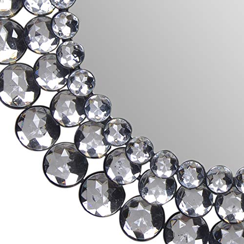 Patton Wall Decor Everly Hart Collection Round Jeweled Mirror, 17" x 17"