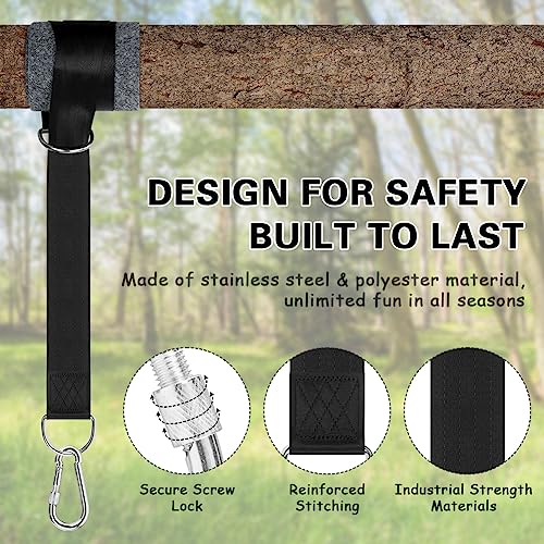 flintronic Tree Swing Straps Hanging Kit, Hammock Straps Tree Swing Straps, Swing Seat & Attachments, Ultra Strong 1.5M Hammock Strap Holds 1700l