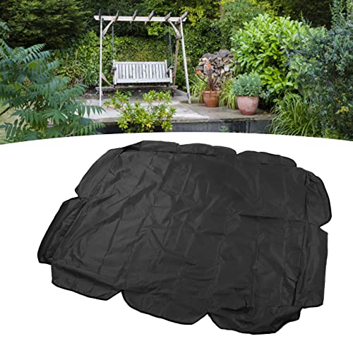 Outdoor Swing Canopy Replacement, 210D Silver Coated Oxford Fabric Swing Chair Canopy<br />Suitable for Outdoor Garden Patio. (Black)