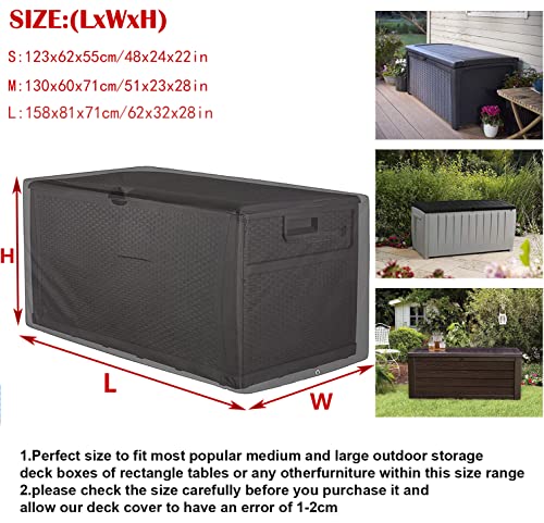 Outdoor Deck Box Cover with Zipper UCARE Waterproof Garden Storage Box Cover 420D Oxford Patio Furniture Cover Storage Container Anti-UV Protecti