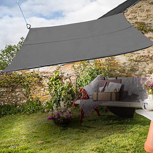 Greenbay Anti-UV Sun Shade Sail Garden Patio Yard Party Sunscreen Canopy 98% UV Block Rectangle Cream 5x4m