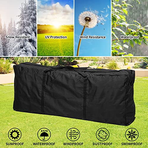 LIROPAU Garden Furniture Cushion Storage Bag, Heavy Duty Rip Proof 210D Oxford Fabric Outdoor Waterproof Storage Bag, Handbag Carry Case Organise