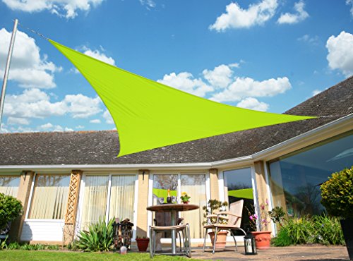 Kookaburra Waterproof Garden Sun Shade Sail Canopy in Lime 98% UV Block (3m Triangle)