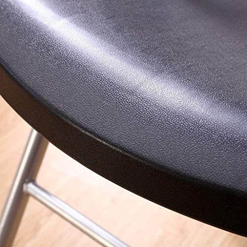 EYHLKM Black Folding Chair, Home Simple Backrest Study Room, Display Chair, Metal Chair Legs