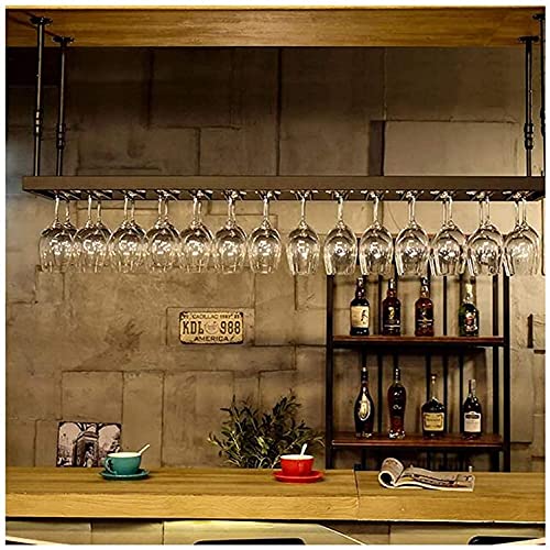 SUCHETA Hanging Wine Rack with Glass Holder and Shelf, Hanging bar Wine Rack, European Wine Glass Holder,Modern Minimalist Creative Wine Glass Ho