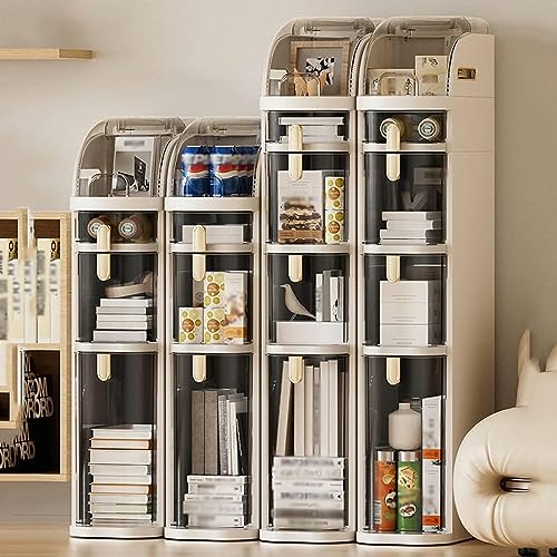 Bathroom Storage Corner Floor Cabinet, Narrow Bathroom Toilet Paper Storage Cabinet with Casters, 2/3/4 Tier Mobile Utility Cart for Bathroom, Ki