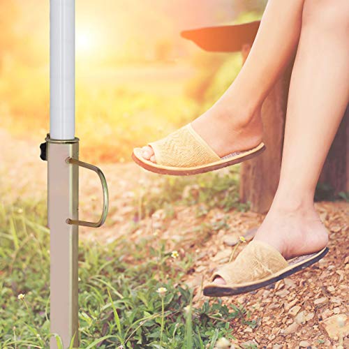 Relaxdays Sun Umbrella Lawn Stake, Garden Parasol Stand, Galvanized Steel, for Posts up to 32 mm, H=43 cm, Bronze