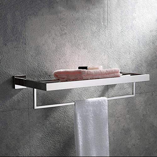 N/A Double Space Stainless Steel Towel Rack, Wall-Mounted Towel Holder Organizer Towel Shelf,Toilet Paper Holder, Towel Hook, for Bathroom Kitche