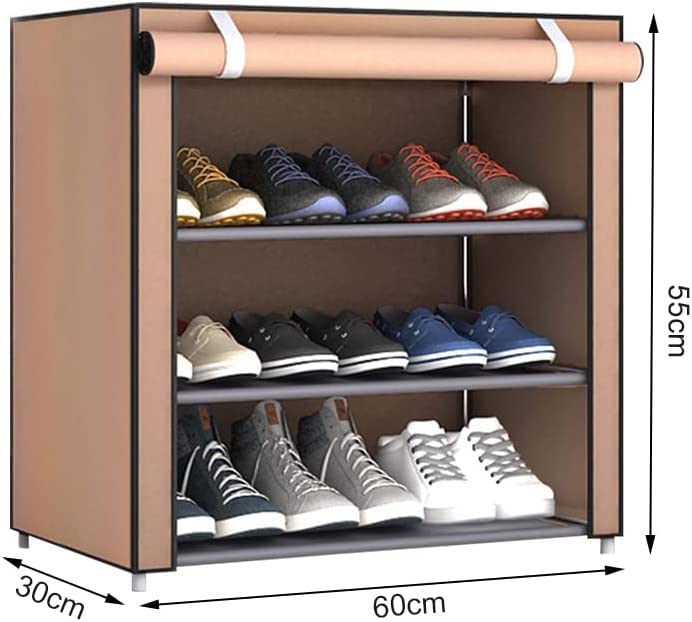 LILIKY Large Capacity Shoe Rack For Home Use Indoor Simple Shoe Cabinet Dormitory Multifunctional Assembly Dustproof Shoe Rack (Color : Braun)