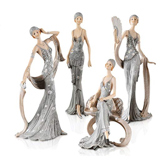 LLLY Opening Of Furnishings Living Room Wine Cabinet Beauty Crafts Exquisite Characters Angel Gift Decorations (Color : Argento)