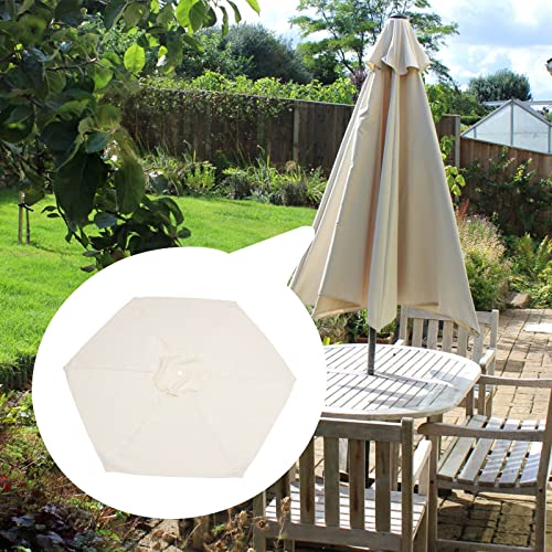 kemengsuer Replacement Parasol Cover, 2m/6 Ribs Polyester Fabric Waterproof Patio Umbrella Parasol Cover, Garden Parasol Canopy Cover Garden Shad