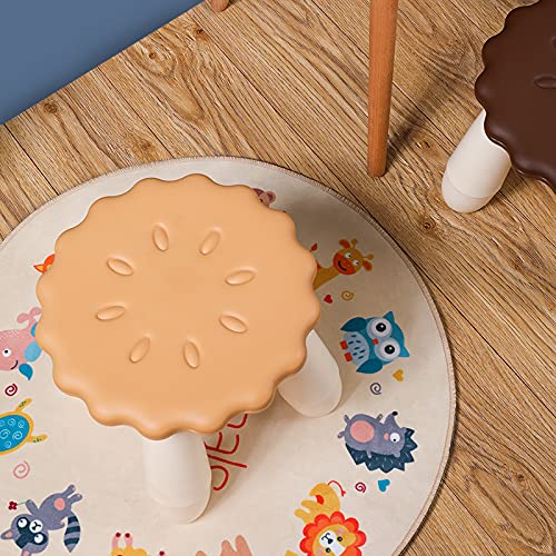 LANZON Toddler Stool | Cookie Stool Biscuit Shape Seat | Kindergarten Study Stool Kids' Chair | Waterproof Shower Stool (Cookie)
