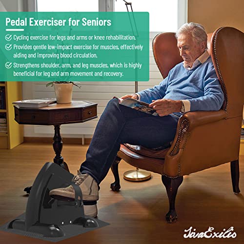 SivaExilis Under Desk Bike Pedal Exerciser for Seniors, Mini Peddler Exerciser with LCD Display & Anti-Slip Mat, Foot Pedal Exerciser for Home Of