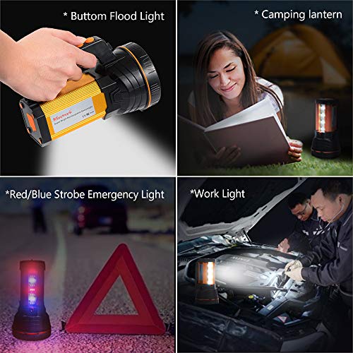 MAYTHANK Most Powerful Handheld LED Torch Light Super Bright Rechargeable Large Capacity High Lumens,Big Spotlight Flashlight Searchlight Torch H