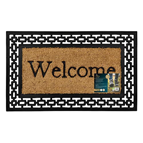 JVL Mila Embossed Rubber Tuffscrape Doormat, 45x75cm