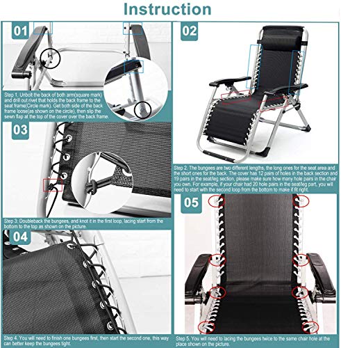 Moksha Studio Zero Gravity Chair Replacement Fabric, Anti-Gravity Folding Lounge Repair Cloth Part for Outdoor Patio Backyard Beach Pool Lawn Cam