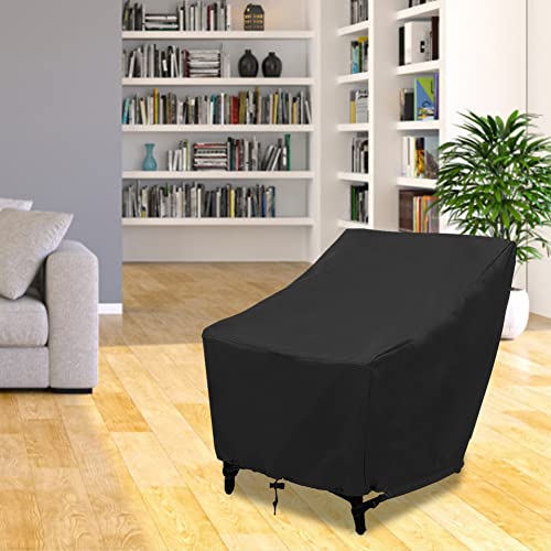 Huaxingda Patio Chair Covers Waterproof, Outdoor Heavy Duty High Back Furniture Chair Protective Cover for Garden Deep Seat Lounge Chair, 210D Ox