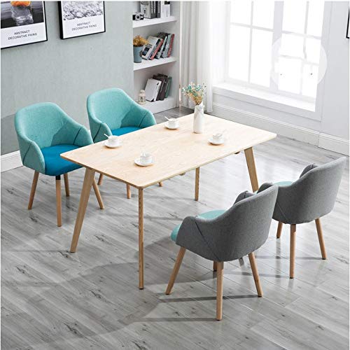 WALNUT Wooden Fabric Chair Restaurant Dining Upholstered Chair Living Room Kitchen Cafe Dining Chairs Home Art Set of Chairs (Color : A)