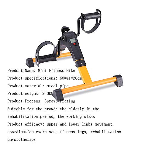LUNEZY Folding Bicycle Mini Leg Rehabilitation Training Device with Adjustable Resistance with Digital Display,Blue