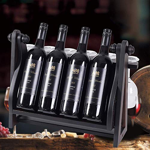 PIBM Stylish Simplicity Wine Racks Free Standing Swing Wooden,Wineglass Upside down Wine Cabinet Decoration,Decorative Wine Bottle Holder,Freedin