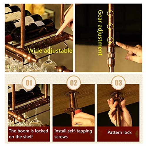 Stylish Simplicity Stylish Simplicity Down Wine Rack Vintage Wrought Iron Minimalist Style Multi-Functional Creative Display Wine Rack -Restauran