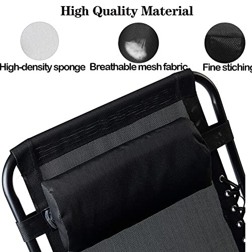 Ostlttyn Zero Gravity Chair Replacement Pillow Headrest with Elastic Band, Universal Soft Removable Padded Cushion for Zero Gravity Lounge Chair,