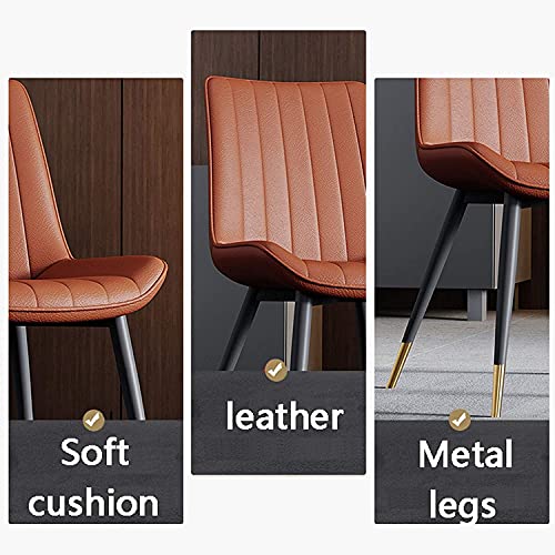 Kitchen Dining Room Furniture Chairs PU Leather Kitchen Dining Chairs Set Of 6,Water Proof PU Leather Side Chair With Metal Legs,Living Room Loun