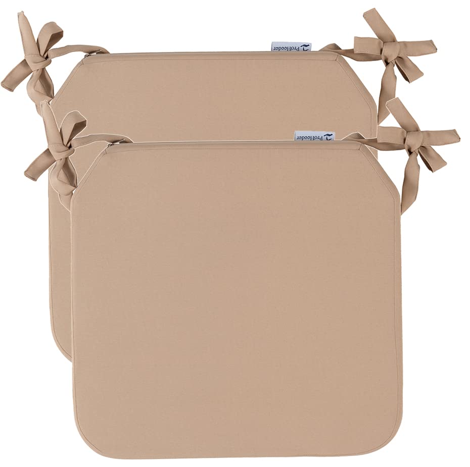 Indoor & Outdoor Chair Cushions - Water Resistant Seat Chair Pads - Best for Garden Kitchen Dining Patio Office - 1 x Seat Pad - BEIGE - 40x40x4.