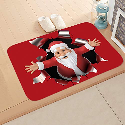 Christmas Door Mat Christmas Welcome Floor Mat Non-Slip Xmas Bathroom Mat Water Absorption Washable Christmas Decorative Doormat for Indoor Outdo