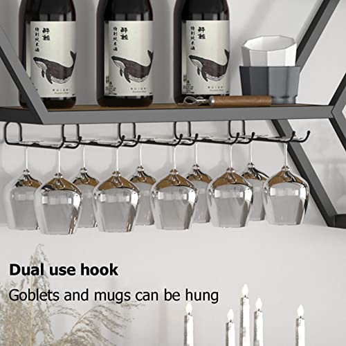 Modern Wall Mounted Wine Rack, Industrial Wine Rack With Shelves, Hanging Wine Holder, Wine Storage Shelf, Liquor Bottle Display Shelf, Wine Rack