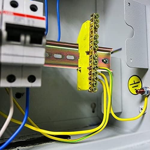 CHALA 3pcs DIN Mounting Rail,35mm Width 200mm Long Slotted Steel Rail Screws for DIN Rail Terminal Series and Contactor