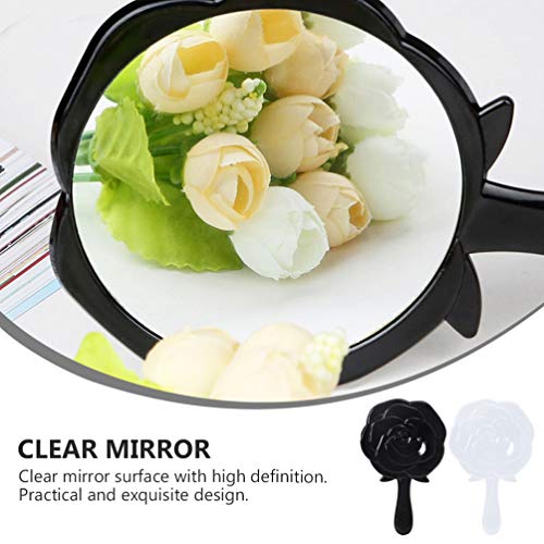minkissy 2PCS Hand Mirror Vanity Makeup Mirror Vanity Mirror Travel Mirrors with Handle Rose Hand Mirror Mirror for Makeup