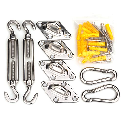 SUPDMZJ Shade Sail Hardware Kit Stainless Steel Awning Mounting Kit for Lawn Garden Patio Deck Outdoor (6") 304 Stainless Steel